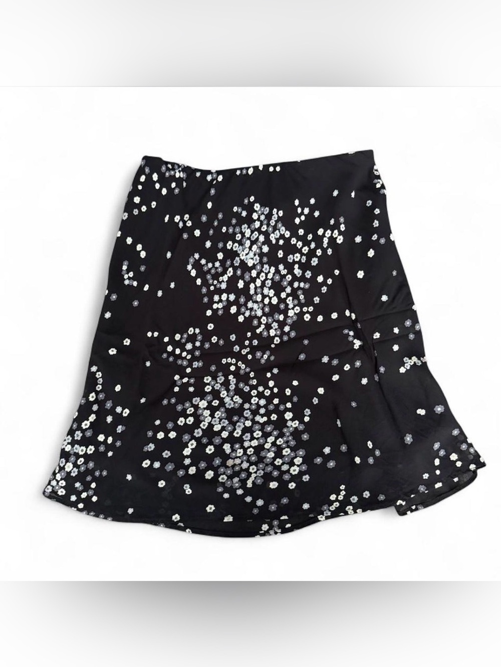 Black Floral A-Line Skirt